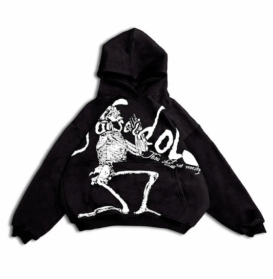 BLACK SKELETON HOODIE