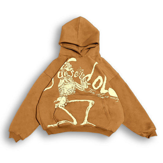 BROWN SKELETON HOODIE